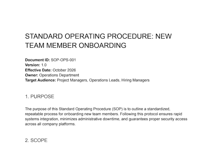 write professional sops and process documentation
